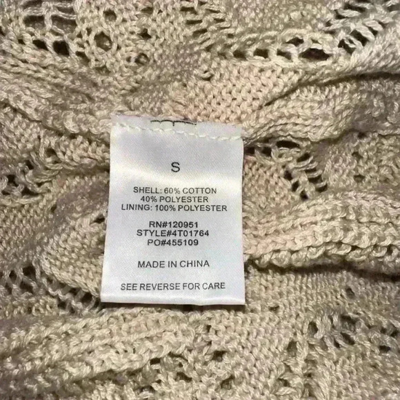 NWT! Pink Rose Crochet Knit Two Piece Set / Size S / Beige - Picture 15 of 16